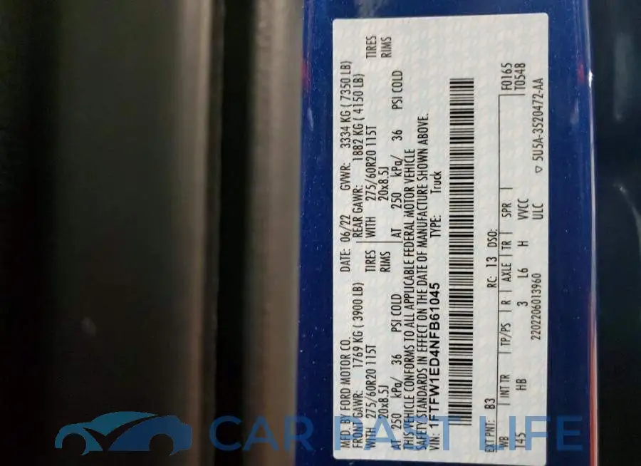 1FTFW1ED4NFB61045# 13