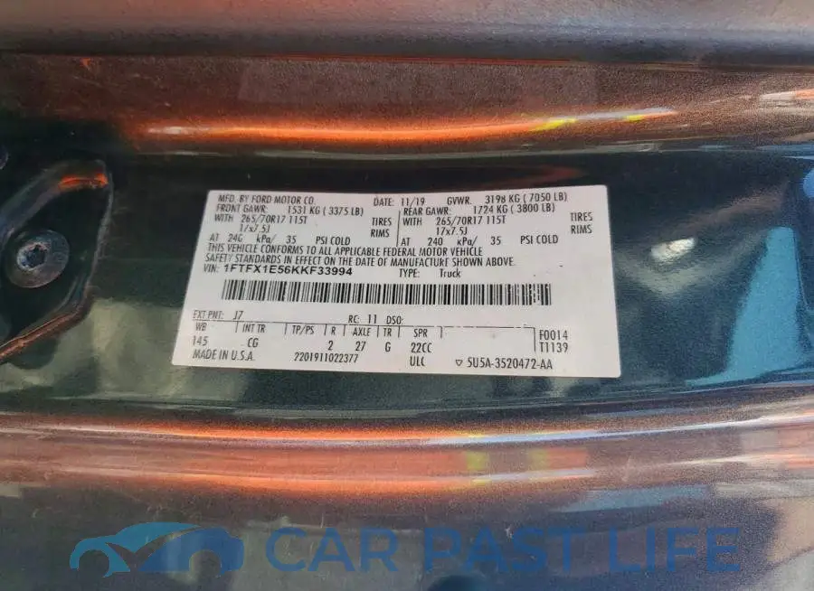 1FTFX1E56KKF33994# 12