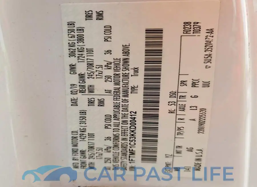 1FTMF1C53KKD00412# 12