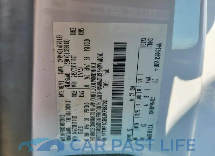 1FTMF1CB8JKF68702# 12