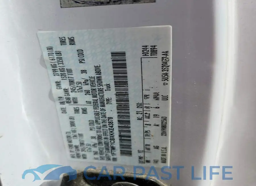 1FTMF1CBXKKE43878# 12