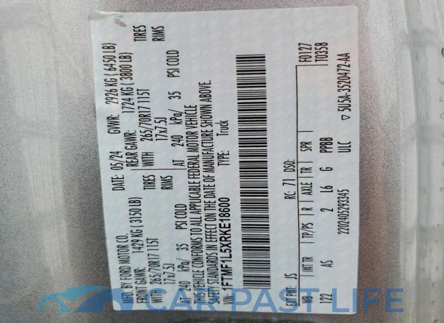 1FTMF1L5XRKE18600# 13