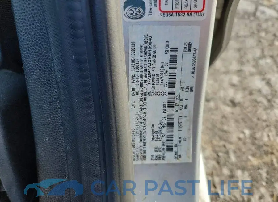 3FADP4AJXKM109048# 12