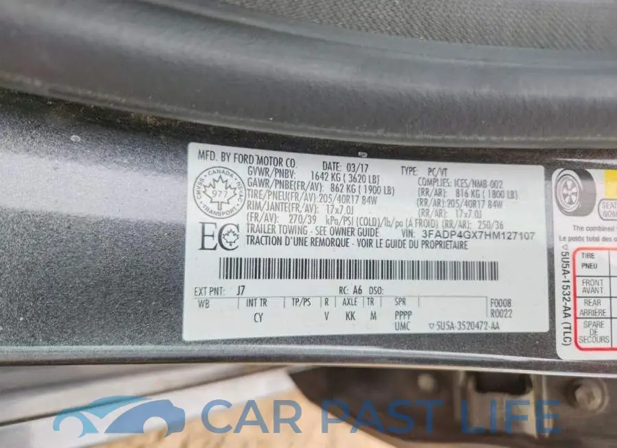 3FADP4GX7HM127107# 12