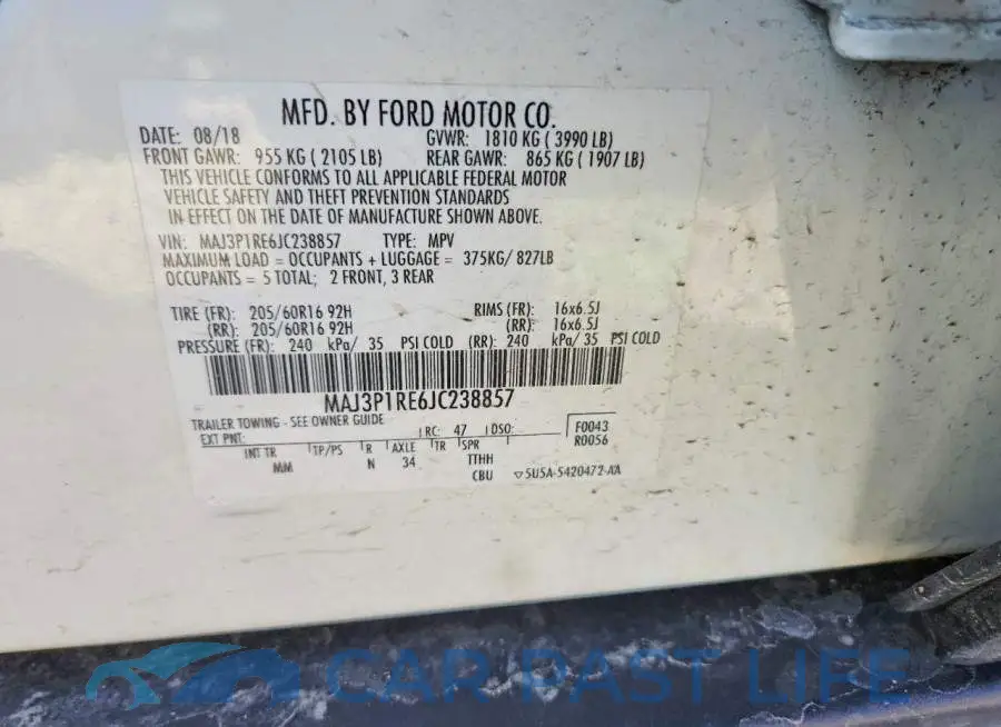 MAJ3P1RE6JC238857# 13