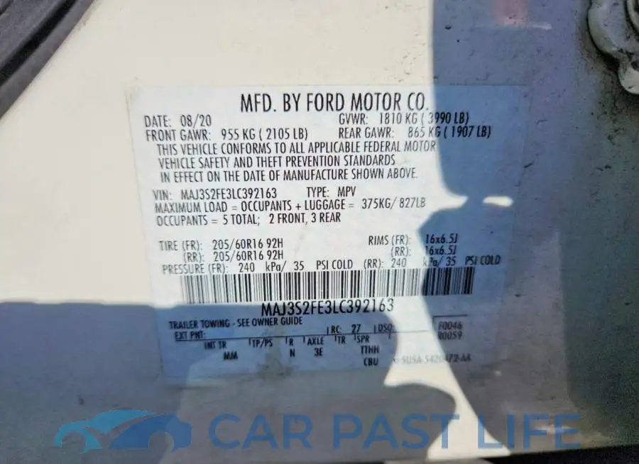 MAJ3S2FE3LC392163# 13