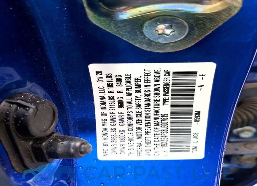 19XZE4F53LE007619# 12