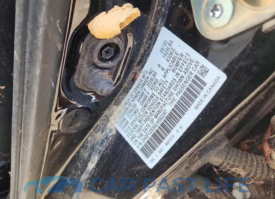 2HGFC2E89LH582287# 12