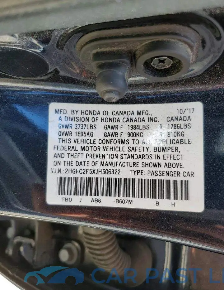 2HGFC2F5XJH506322# 12