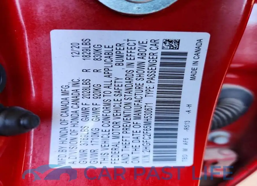 2HGFC2F65MH530671# 12