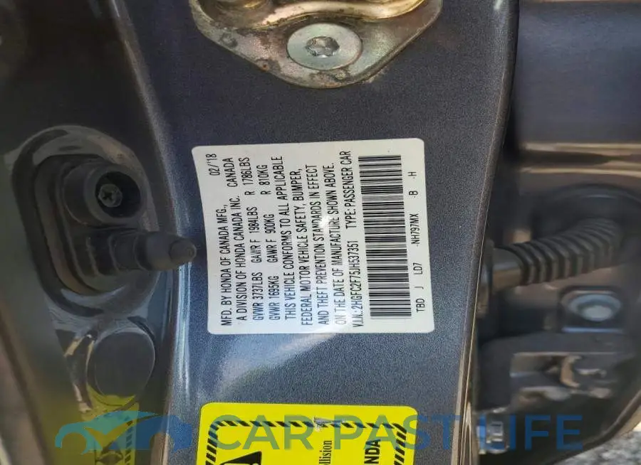 2HGFC2F75JH537351# 12