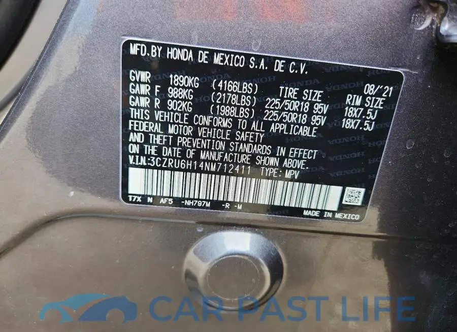 3CZRU6H14NM712411# 12