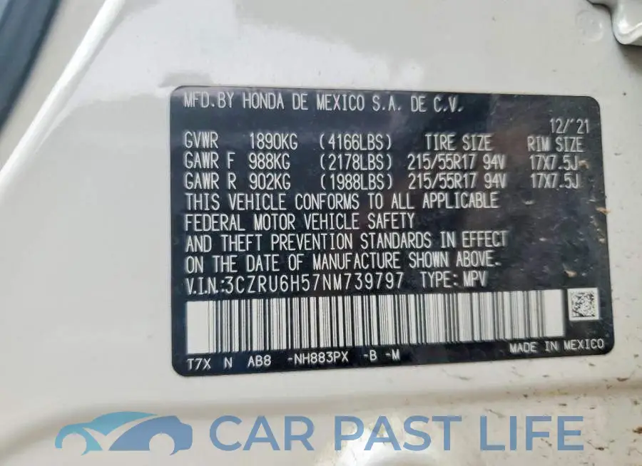 3CZRU6H57NM739797# 12