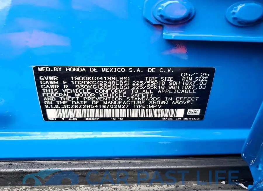 3CZRZ2H54TM702827# 13