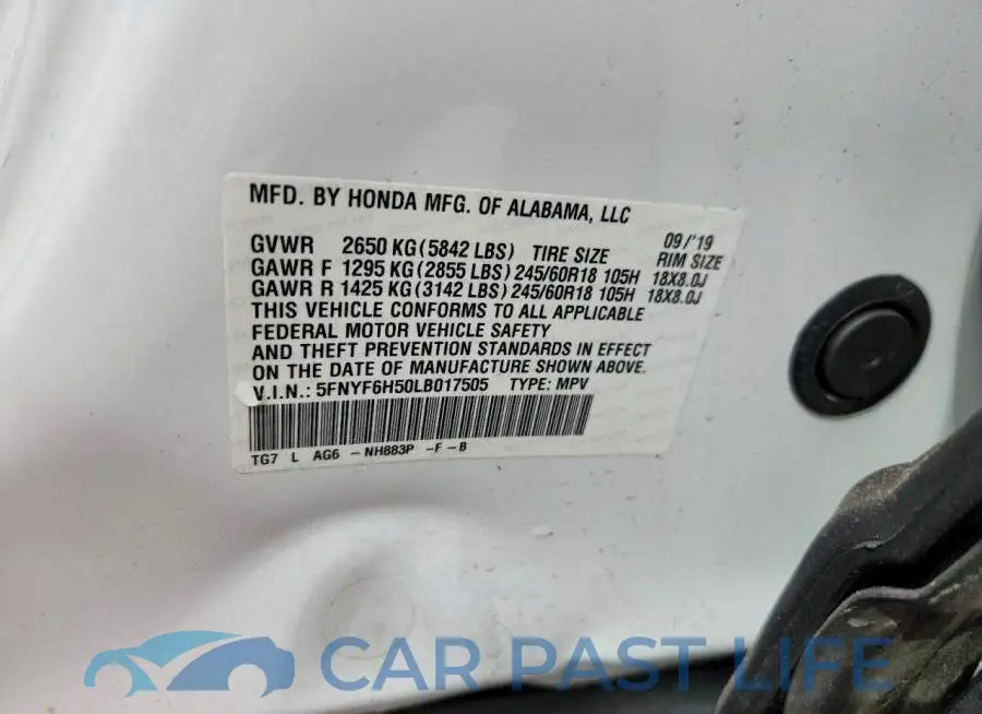 5FNYF6H50LB017505# 13