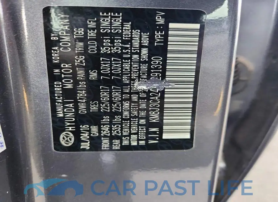 KM8J3CA24HU291390# 12