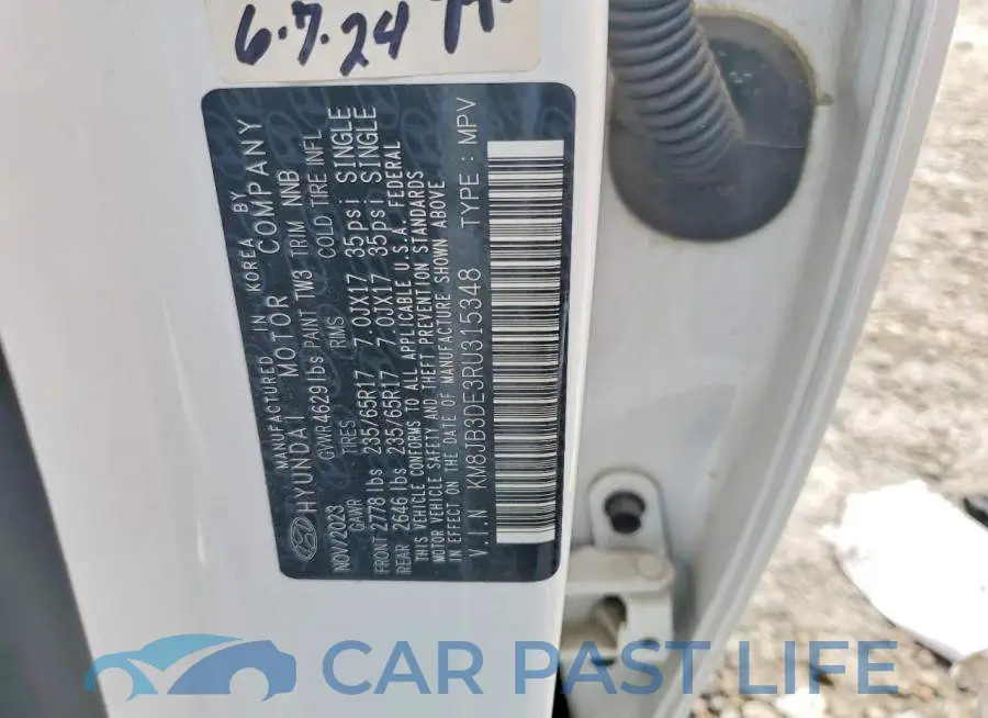 KM8JB3DE3RU315348# 14