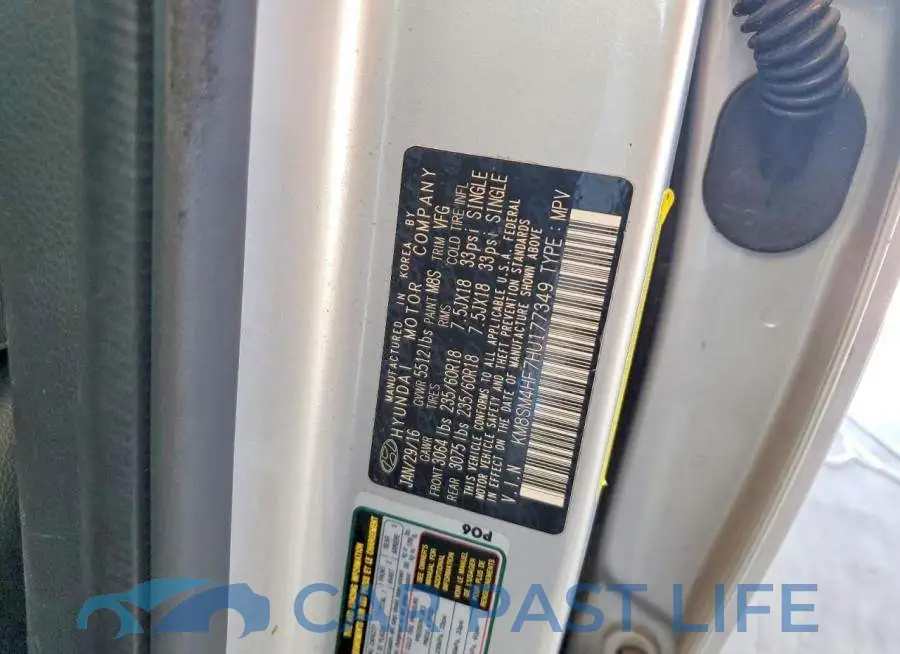 KM8SM4HF7HU177349# 12