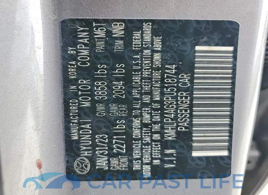 KMHLP4AG3PU518744# 13