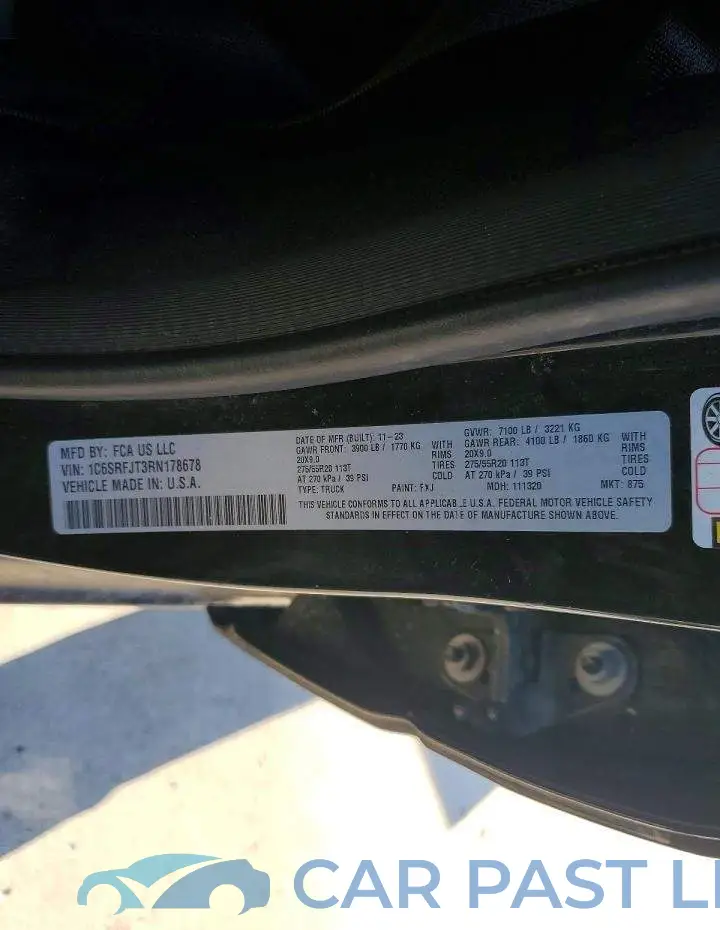 1C6SRFJT3RN178678# 12