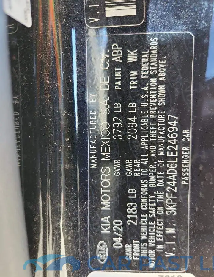 3KPF24AD6LE246947# 12