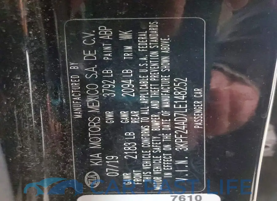3KPF24AD7LE148252# 12
