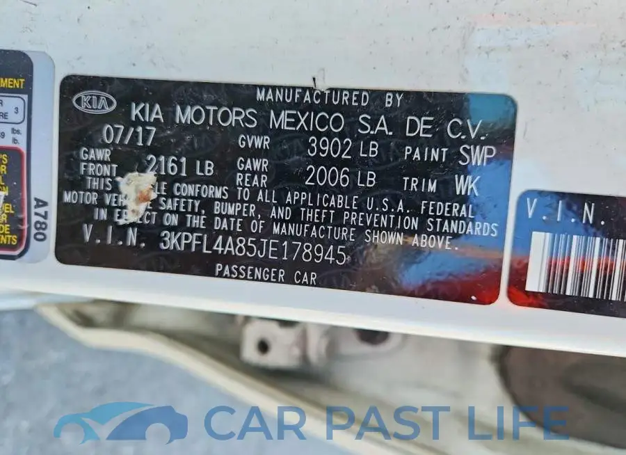 3KPFL4A85JE178945# 12