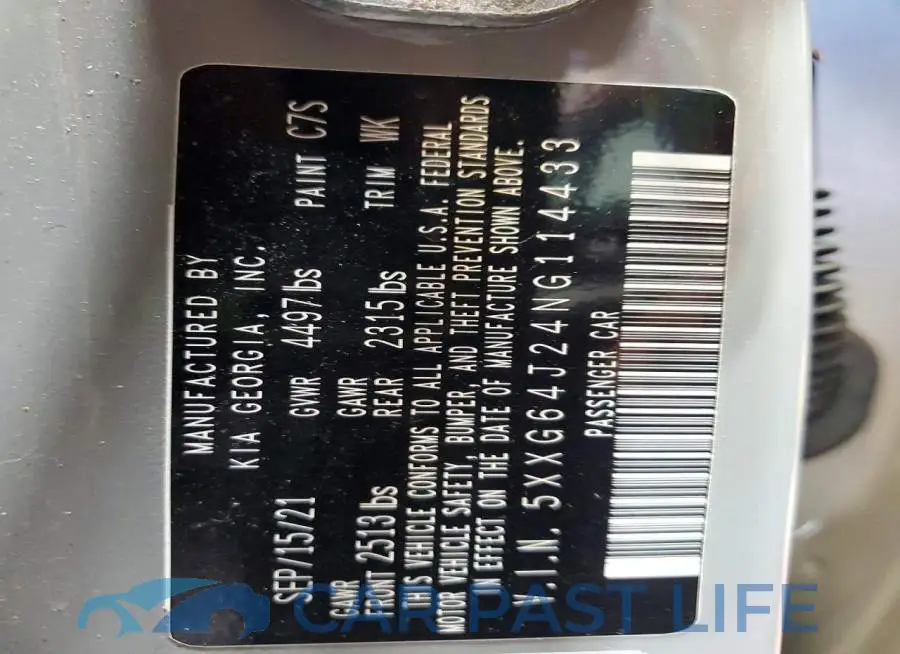 5XXG64J24NG114433# 12