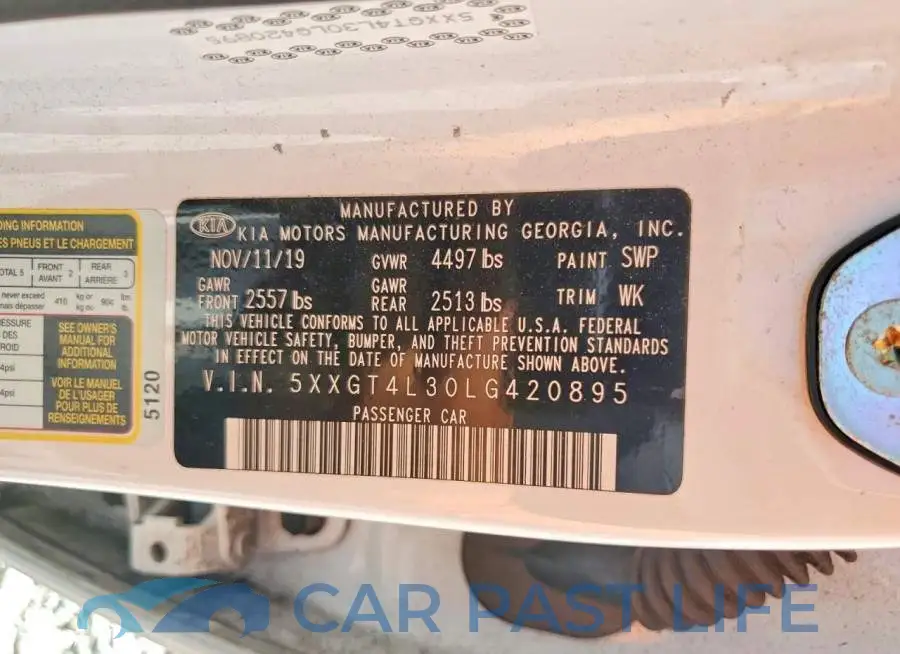 5XXGT4L30LG420895# 12