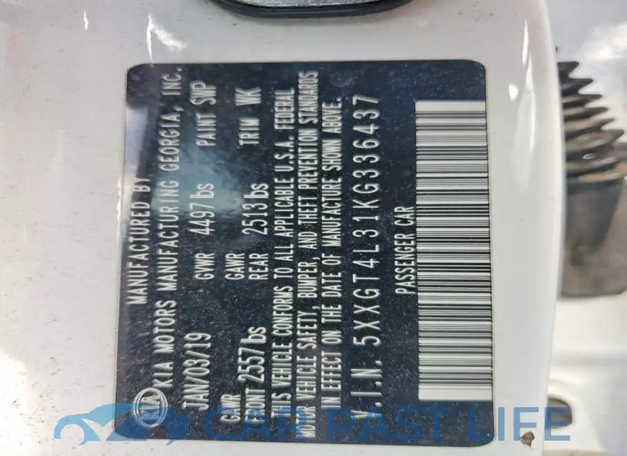 5XXGT4L31KG336437# 12