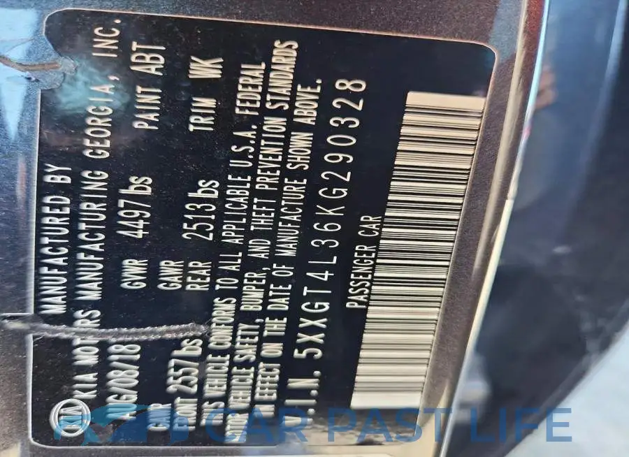 5XXGT4L36KG290328# 12