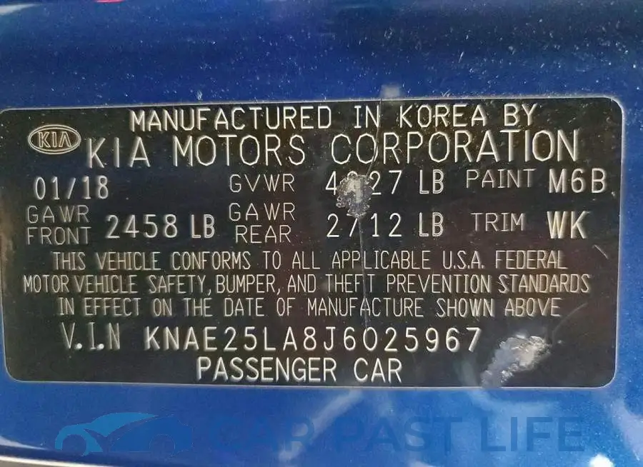 KNAE25LA8J6025967# 12