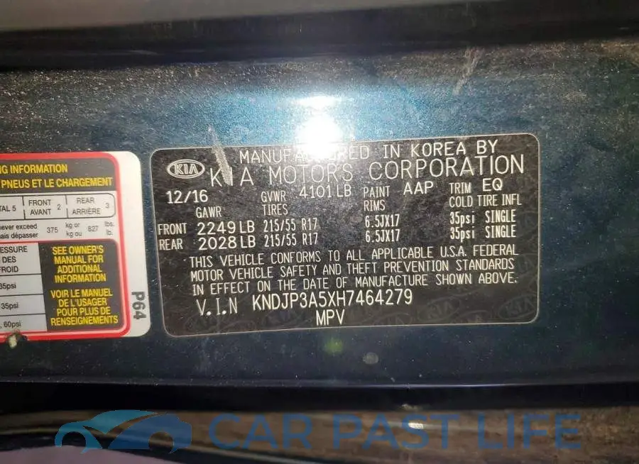 KNDJP3A5XH7464279# 12