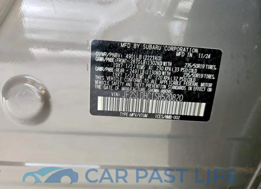 JF2SLDHC1SH520820# 12