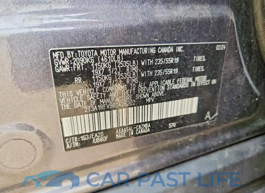 2T3A1RFV9RC428202# 12
