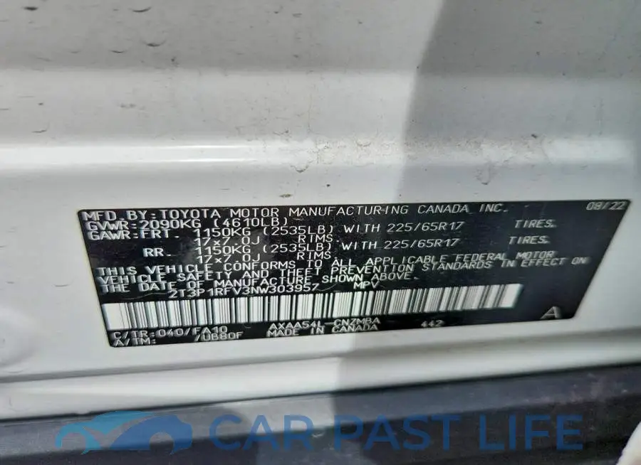 2T3P1RFV3NW303957# 13