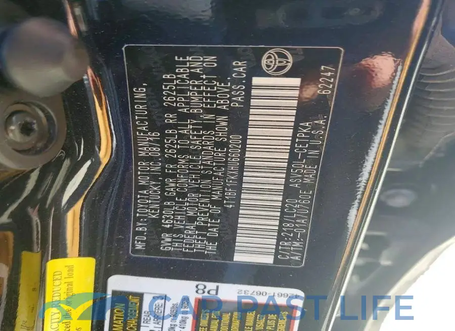 4T1BF1FKXHU660200# 13