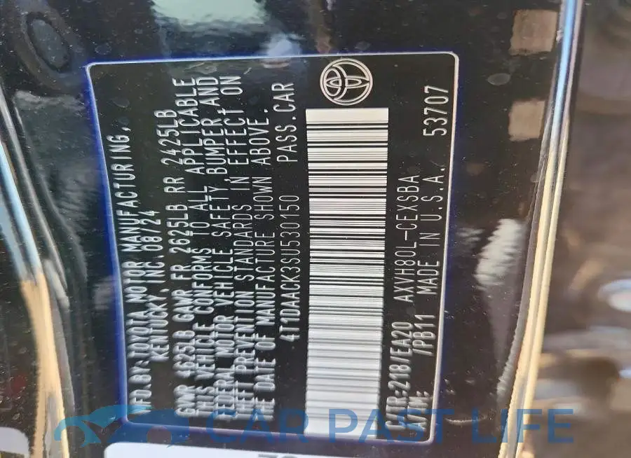 4T1DAACK3SU530150# 12
