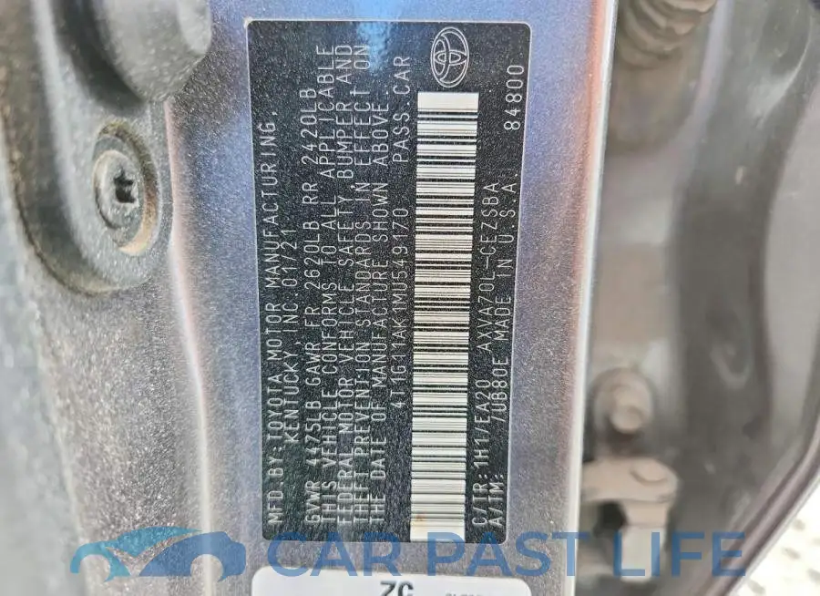 4T1G11AK1MU549170# 12