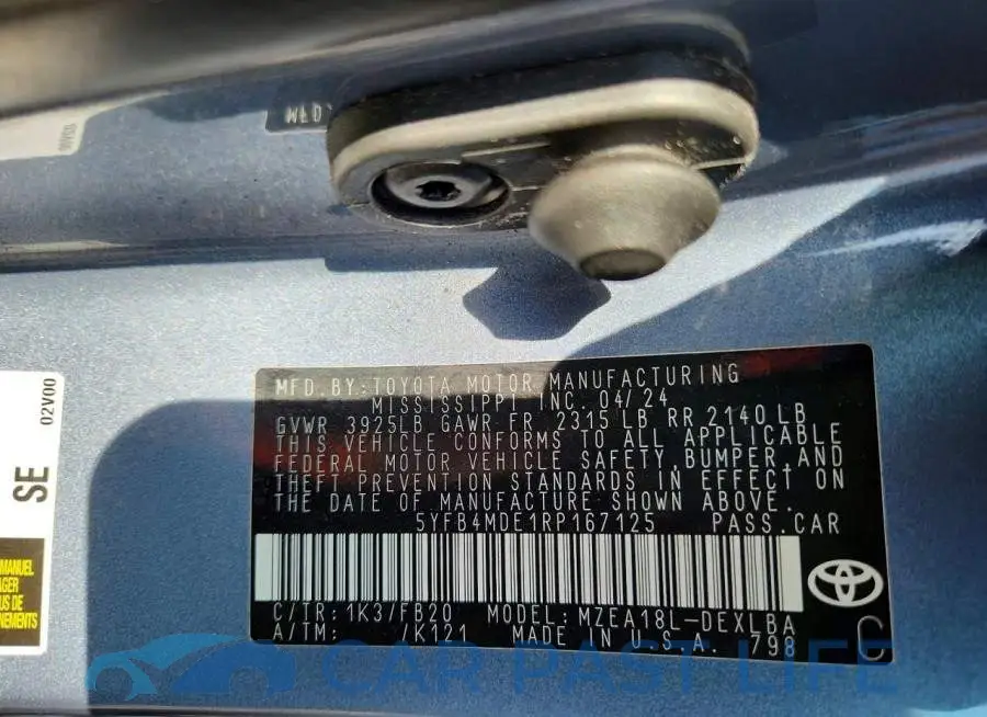5YFB4MDE1RP167125# 12