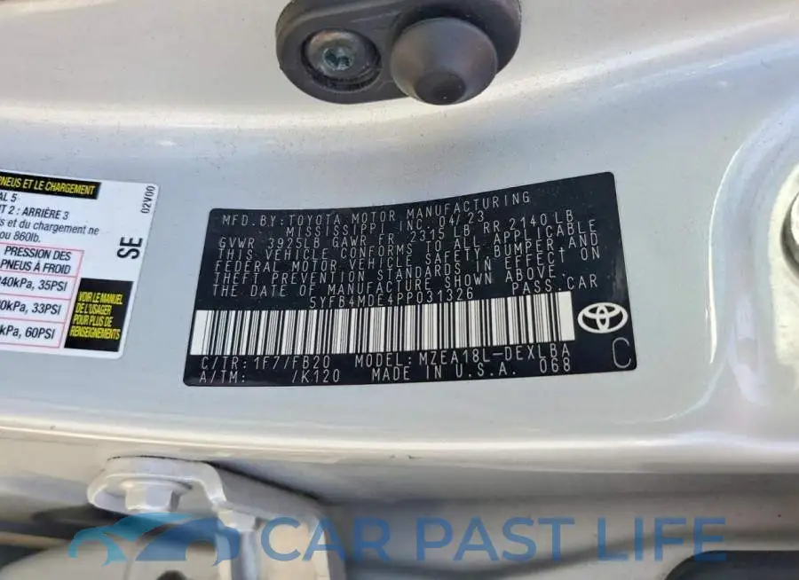 5YFB4MDE4PP031326# 12