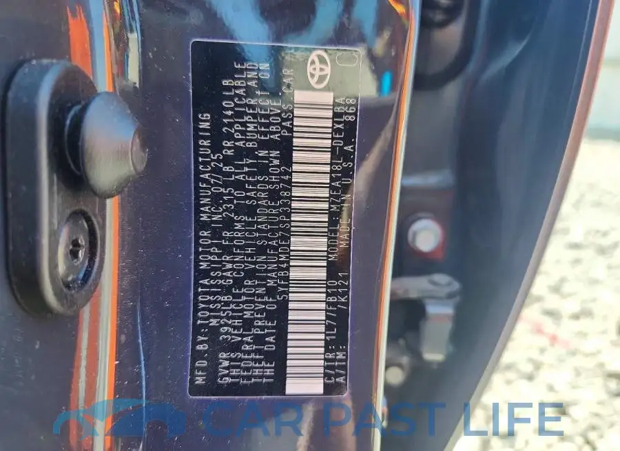 5YFB4MDE7SP338742# 12