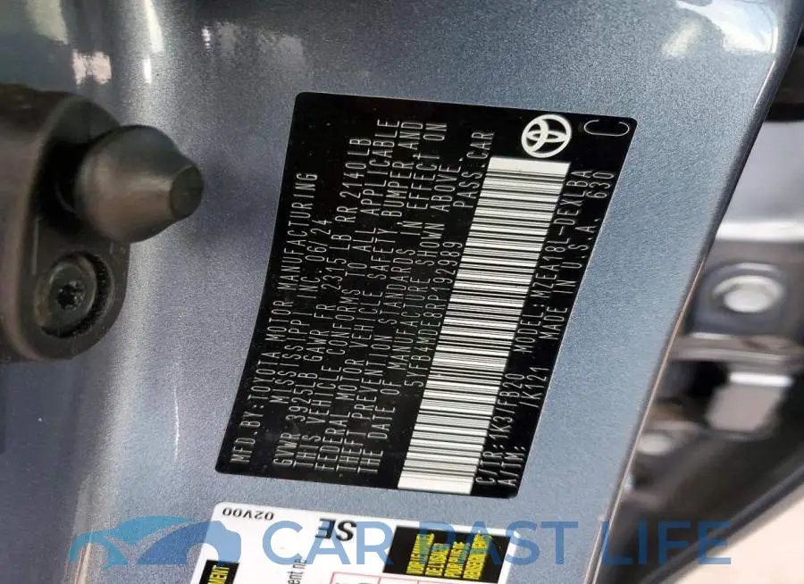 5YFB4MDE8RP192989# 12