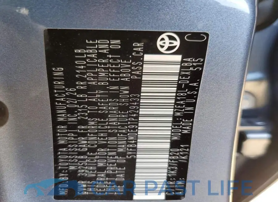 5YFB4MDE9TP429433# 13