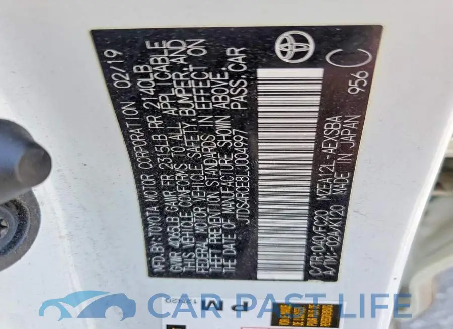 JTDS4RCE8LJ004997# 12