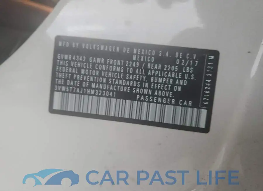3VW5T7AJ1HM323041# 13