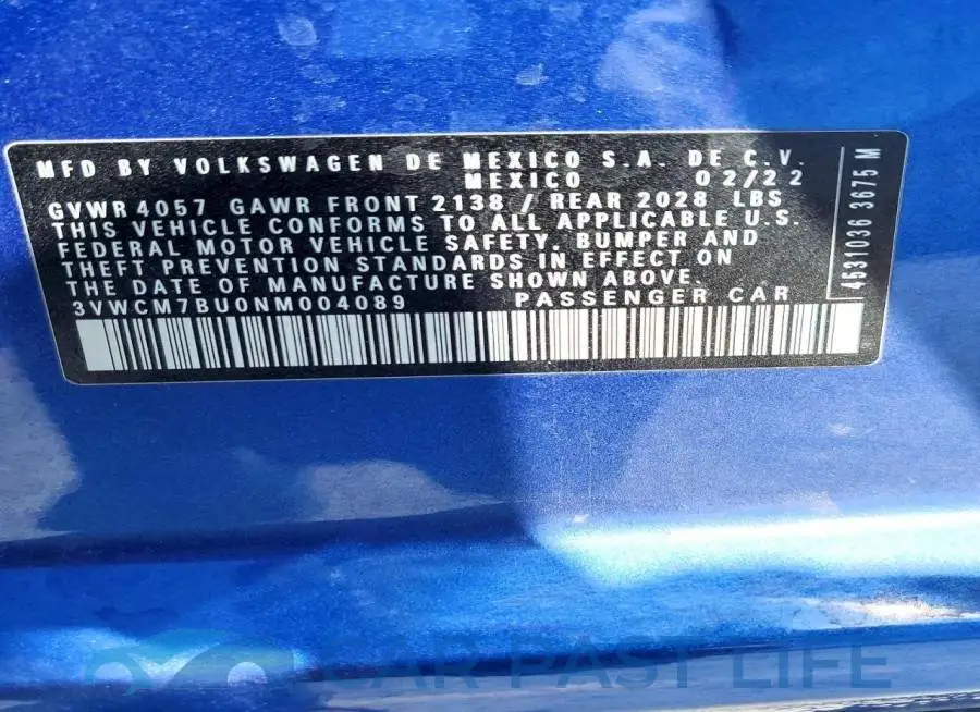 3VWCM7BU0NM004089# 12