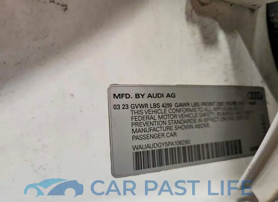 WAUAUDGY5PA106280# 12