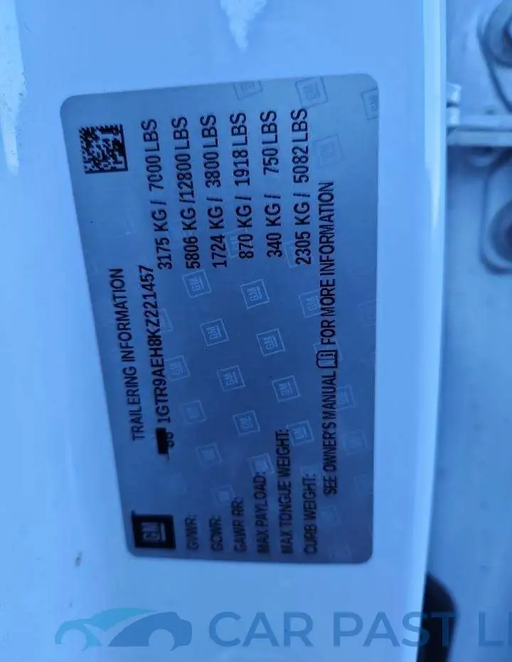 1GTR9AEH8KZ221457# 12
