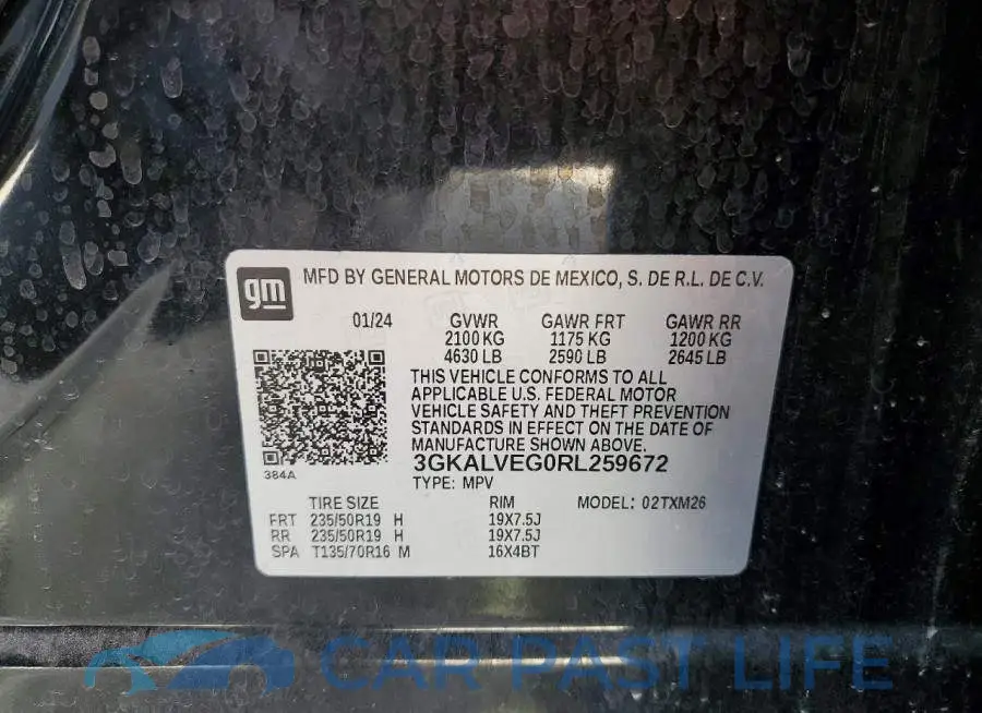 3GKALVEG0RL259672# 12